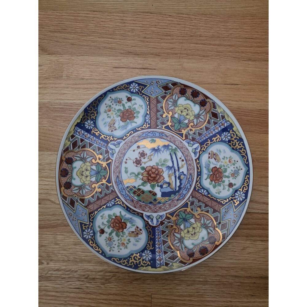 Vintage Hand Painted Japanese Old Imari Ware Floral Colorful W/gold Detail Plate